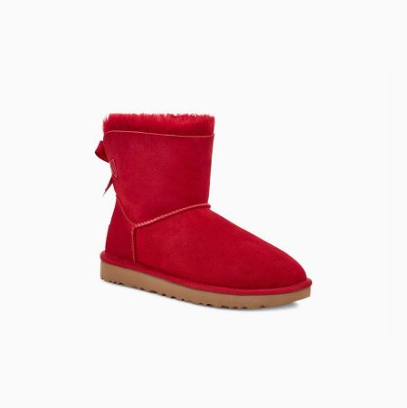 UGG Mini Bailey Bow II Red Boots for Women (XMRT76891)